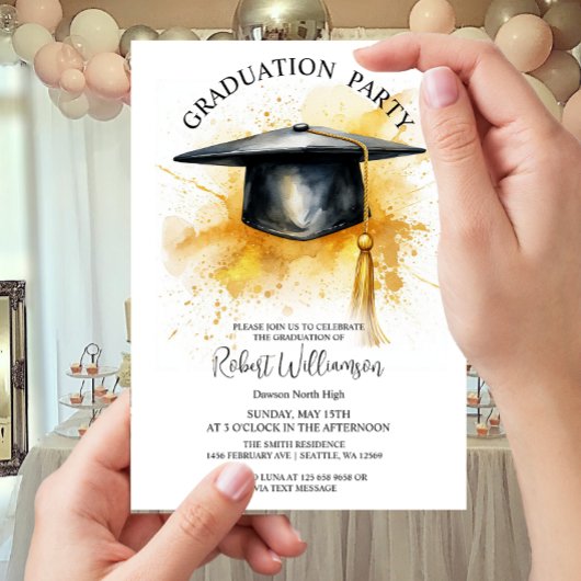 Invitation du casquette de l'aquarelle