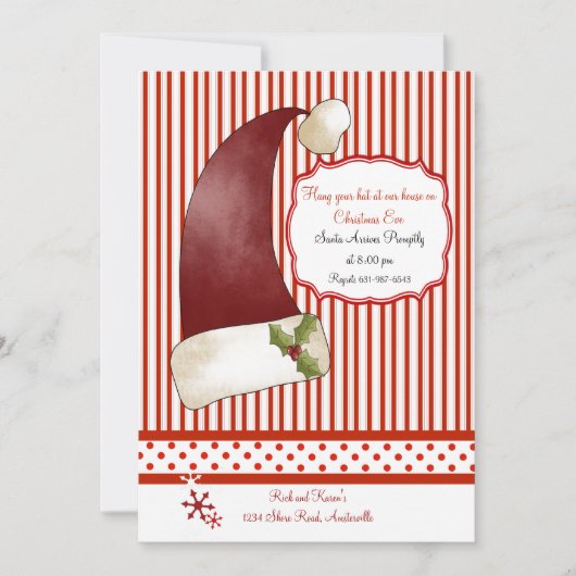 Invitation du casquette de Père Noël (Devant)