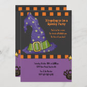 Invitation du Casquette de Witch à la fête d'Hallo (Devant / Derrière)