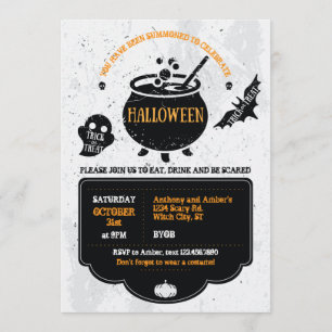 Invitation du Cauldron Halloween Party de Witch