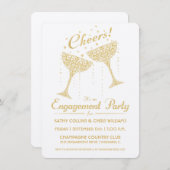 Invitation du Champagne Cheer Engagement Party (Devant / Derrière)