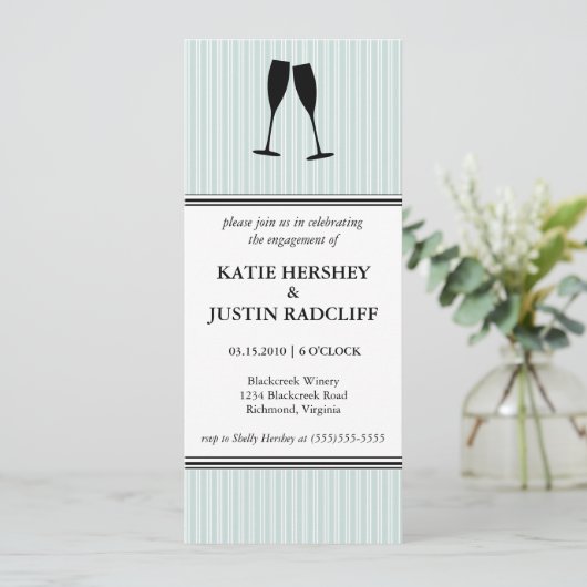 Invitation du Champagne Toast Engagement Party (Debout devant)