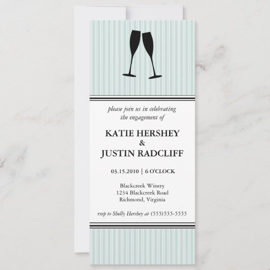 Invitation du Champagne Toast Engagement Party (Devant)