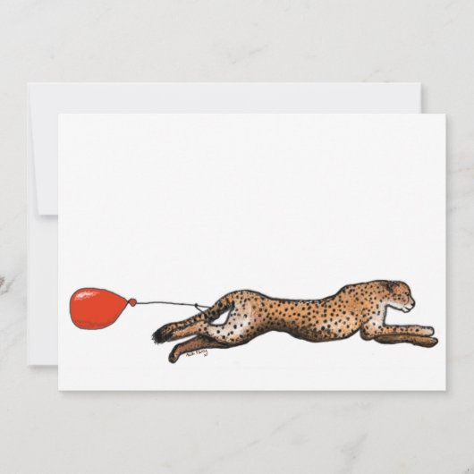 Invitation Du Cheetah Et Du Red Balloon Party (Devant)