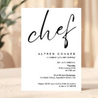 Invitation du chef culinaire Invitation d'annivers
