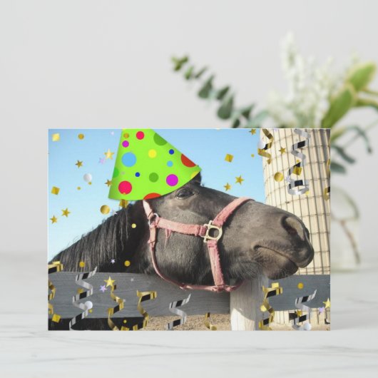 Invitation du Cheval de fête d'anniversaire (Debout devant)