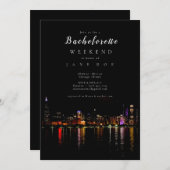 Invitation du Chicago Skyline Bachelorette Party (Devant / Derrière)