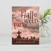 Invitation du cimetière d'Halloween Pink Sky (Debout devant)