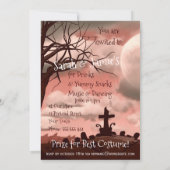 Invitation du cimetière d'Halloween Pink Sky (Dos)