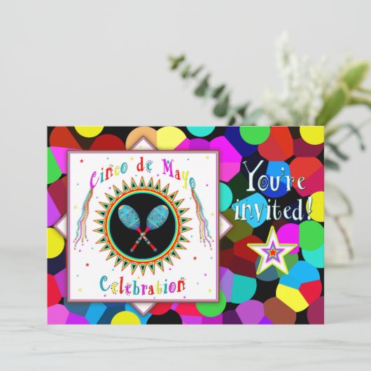 Invitation du Cinco de Mayo - Festif, Coloré (Debout devant)