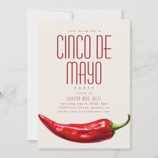 Invitation du Cinco De Mayo Party (Devant)