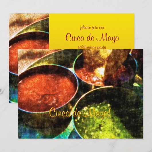 Invitation du Cinco de Mayo Party (Devant / Derrière)