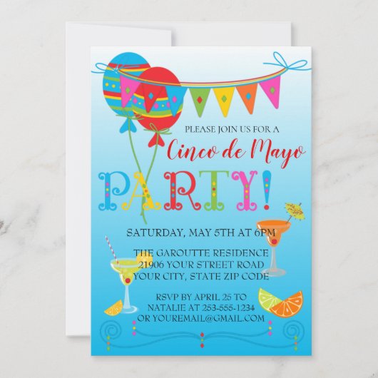 Invitation du Cinco De Mayo Party (Devant)