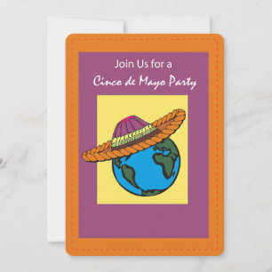 Invitation du Cinco De Mayo Party Casquette mexica