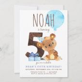 Invitation du cinquième anniversaire de l'ours (Devant)