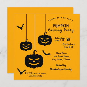 Invitation du citrouille Carving Party