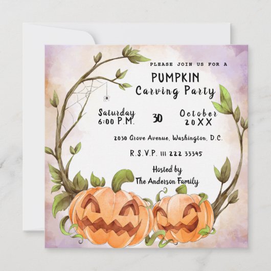 Invitation du citrouille Carving Party (Devant)