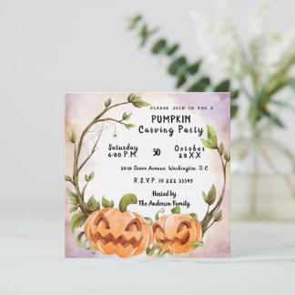Invitation du citrouille Carving Party