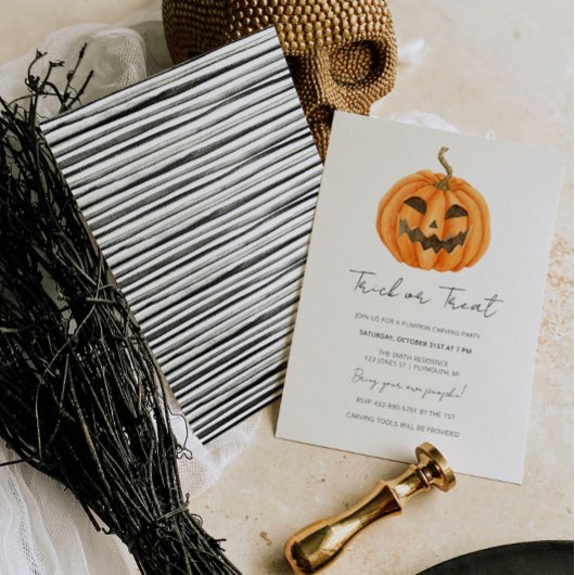 Invitation du citrouille Carving Party pour Hallow