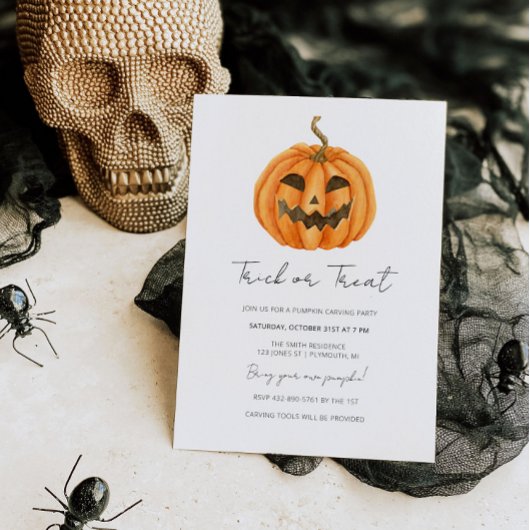 Invitation du citrouille Carving Party pour Hallow