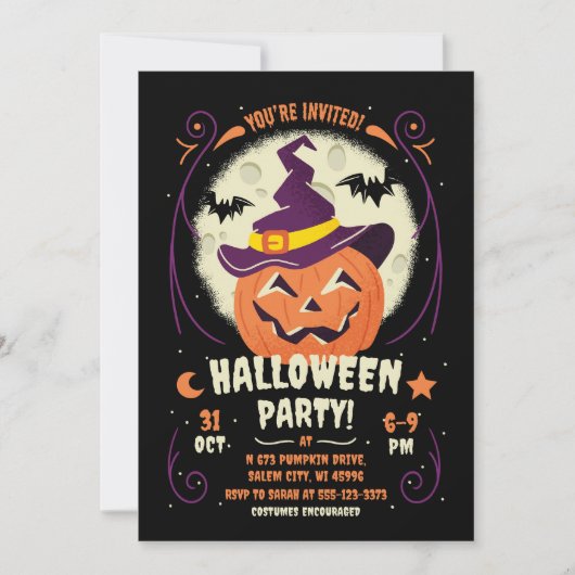 Invitation du Citrouille de la fête d'Halloween Ja (Devant)