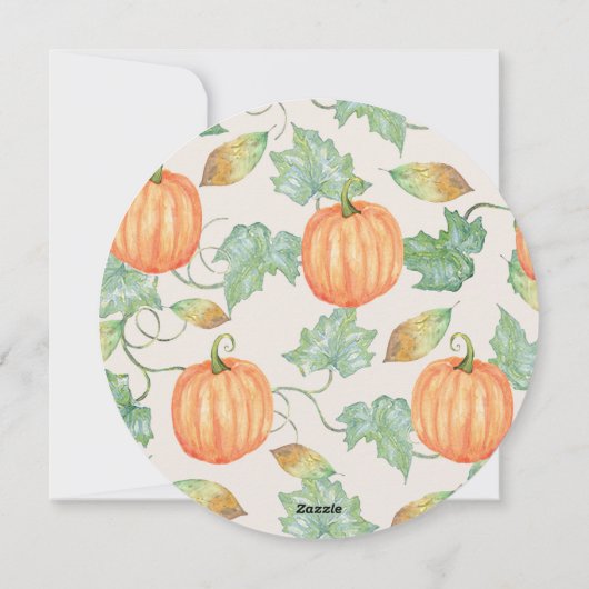 Invitation du Citrouille de l'Action de grâce (Dos)