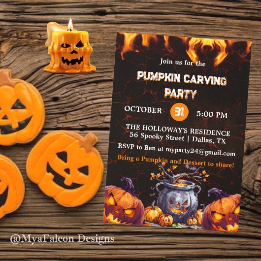 Invitation du Citrouille de sculpture Halloween Fi