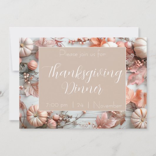 Invitation du Citrouille du dîner de Thanksgiving (Devant)