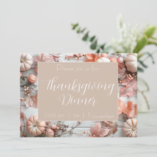 Invitation du Citrouille du dîner de Thanksgiving (Debout devant)