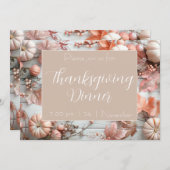 Invitation du Citrouille du dîner de Thanksgiving (Devant / Derrière)