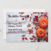 Invitation du Citrouille du dîner de Thanksgiving (Dos)