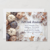 Invitation du Citrouille du dîner de Thanksgiving (Dos)