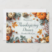 Invitation du Citrouille du dîner de Thanksgiving (Devant)