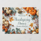 Invitation du Citrouille du dîner de Thanksgiving (Devant / Derrière)