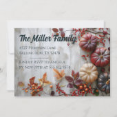 Invitation du Citrouille du dîner de Thanksgiving (Dos)