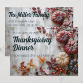 Invitation du Citrouille du dîner de Thanksgiving (Devant / Derrière)