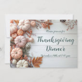 Invitation du Citrouille du dîner de Thanksgiving (Devant)