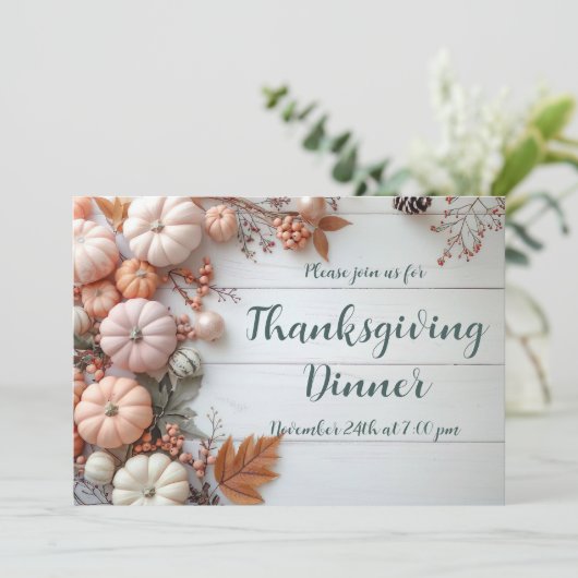 Invitation du Citrouille du dîner de Thanksgiving (Debout devant)
