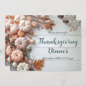 Invitation du Citrouille du dîner de Thanksgiving (Devant / Derrière)