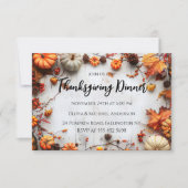 Invitation du Citrouille du dîner de Thanksgiving (Devant)