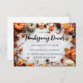 Invitation du Citrouille du dîner de Thanksgiving (Devant / Derrière)