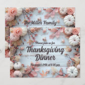 Invitation du Citrouille du dîner de Thanksgiving (Devant / Derrière)
