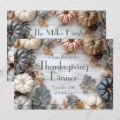 Invitation du Citrouille du dîner de Thanksgiving (Devant / Derrière)