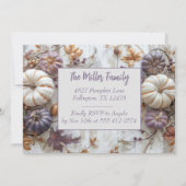 Invitation du Citrouille du dîner de Thanksgiving (Dos)