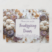 Invitation du Citrouille du dîner de Thanksgiving (Devant / Derrière)