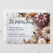 Invitation du Citrouille du dîner de Thanksgiving (Dos)