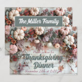 Invitation du Citrouille du dîner de Thanksgiving (Devant / Derrière)