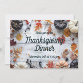 Invitation du Citrouille du dîner de Thanksgiving (Devant)