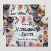 Invitation du Citrouille du dîner de Thanksgiving (Devant / Derrière)