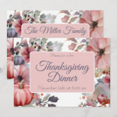 Invitation du Citrouille du dîner Thanksgiving sur (Devant / Derrière)
